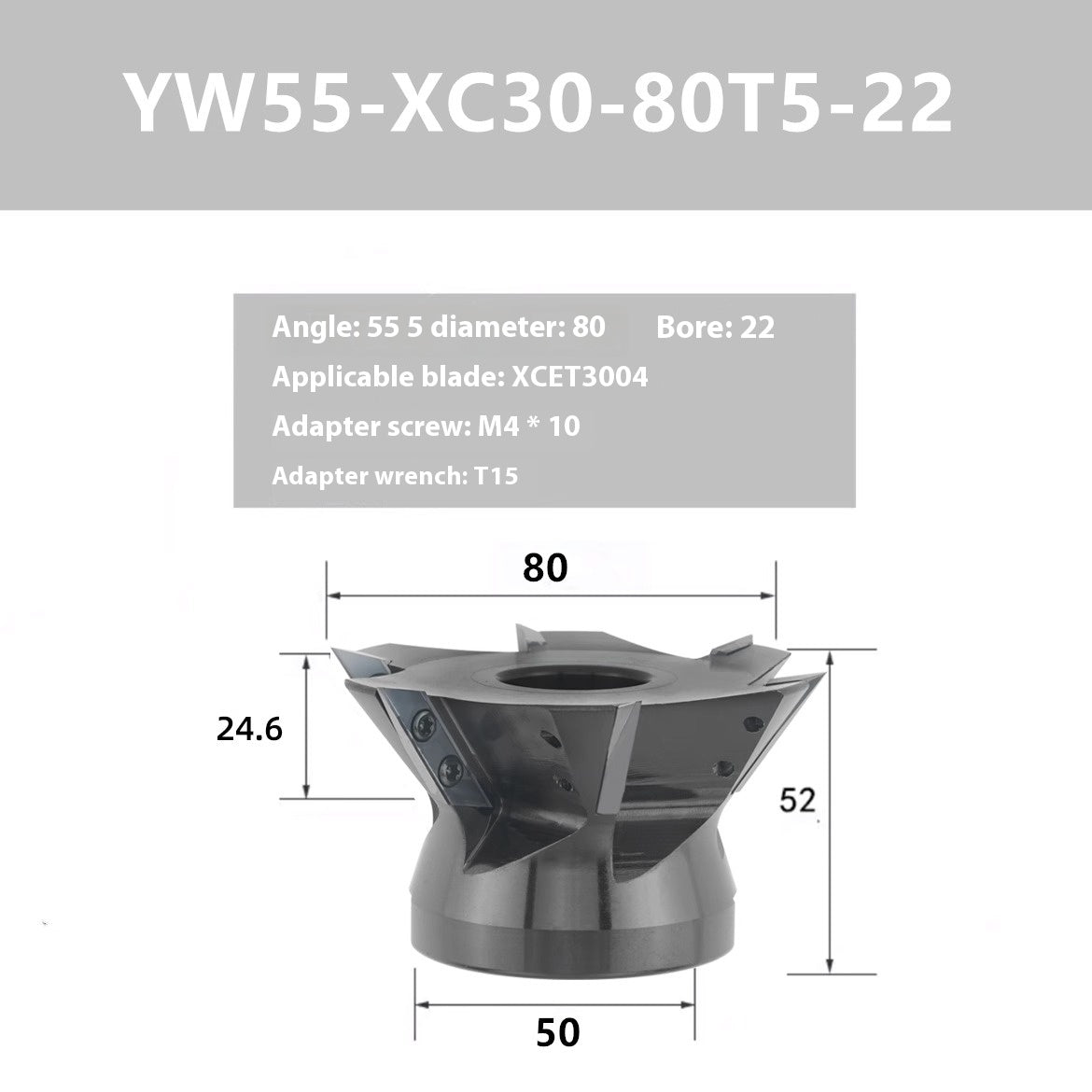 2087-Machining center: long edge dovetail milling cutter bar XCET3004 milling cutter disc cleaning root, V-groove dovetail 55 degrees, 60 degrees, 75 degrees Shandong Denso Pricision Tools Co.,Ltd.